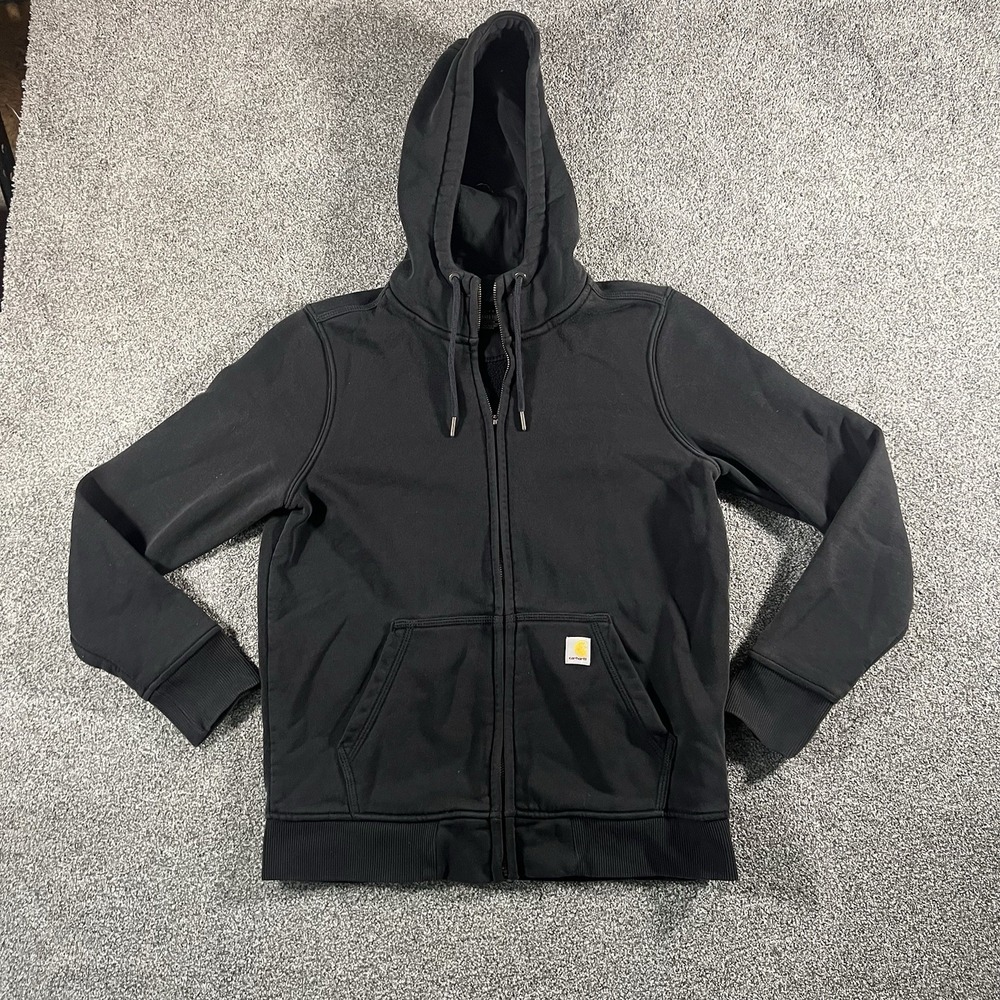 Carhartt Women’s Black Full Zip Hoodie Relaxed Fit Sweatshirt Size Medium M